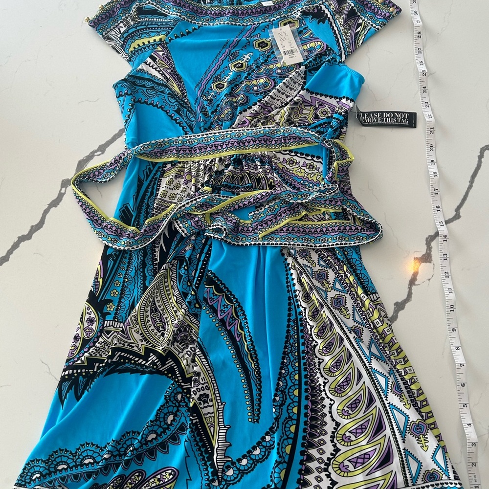 New York & Company Asymmetrical Dress in Blue and Purple